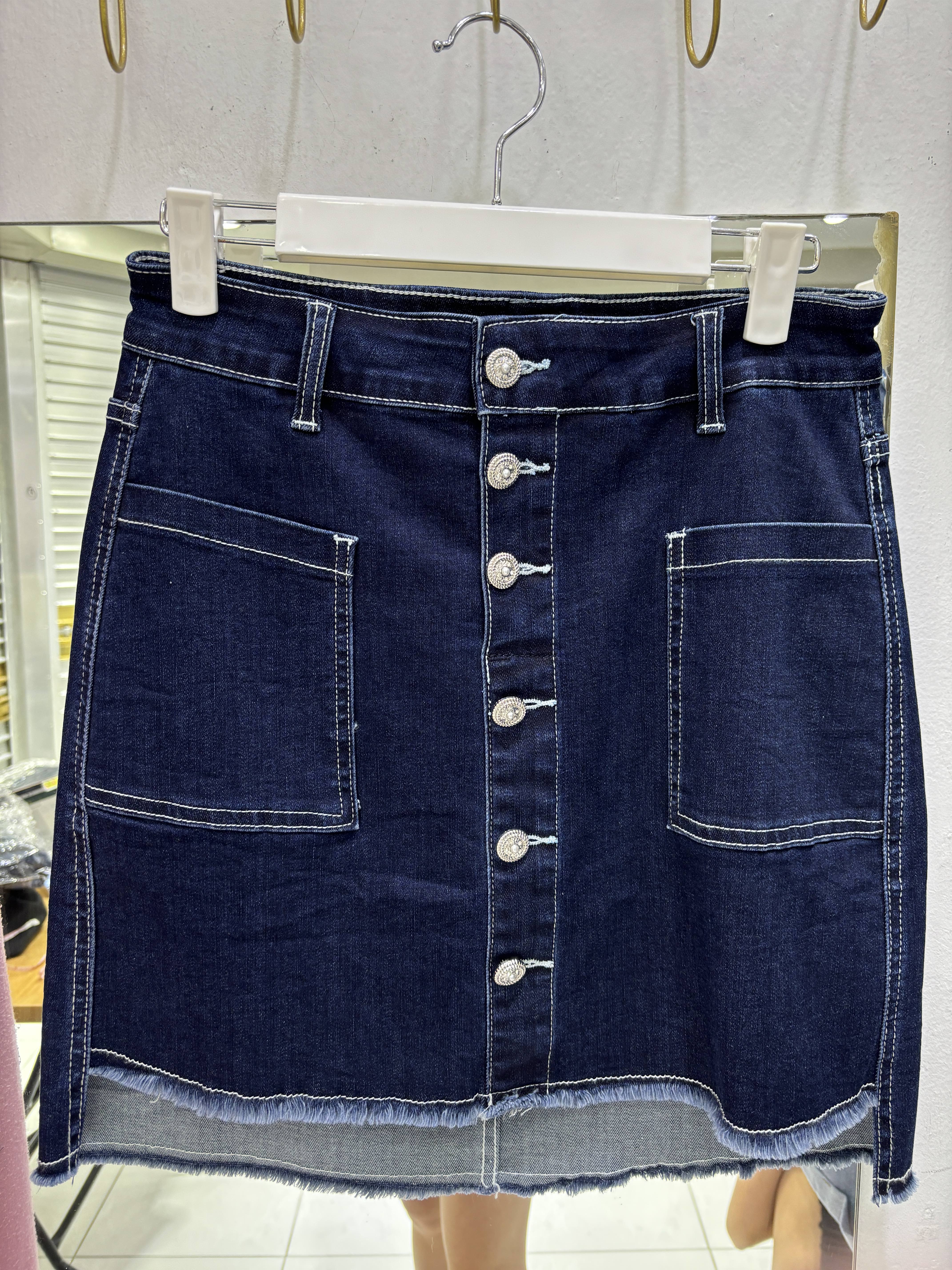 Denim Button Skorts