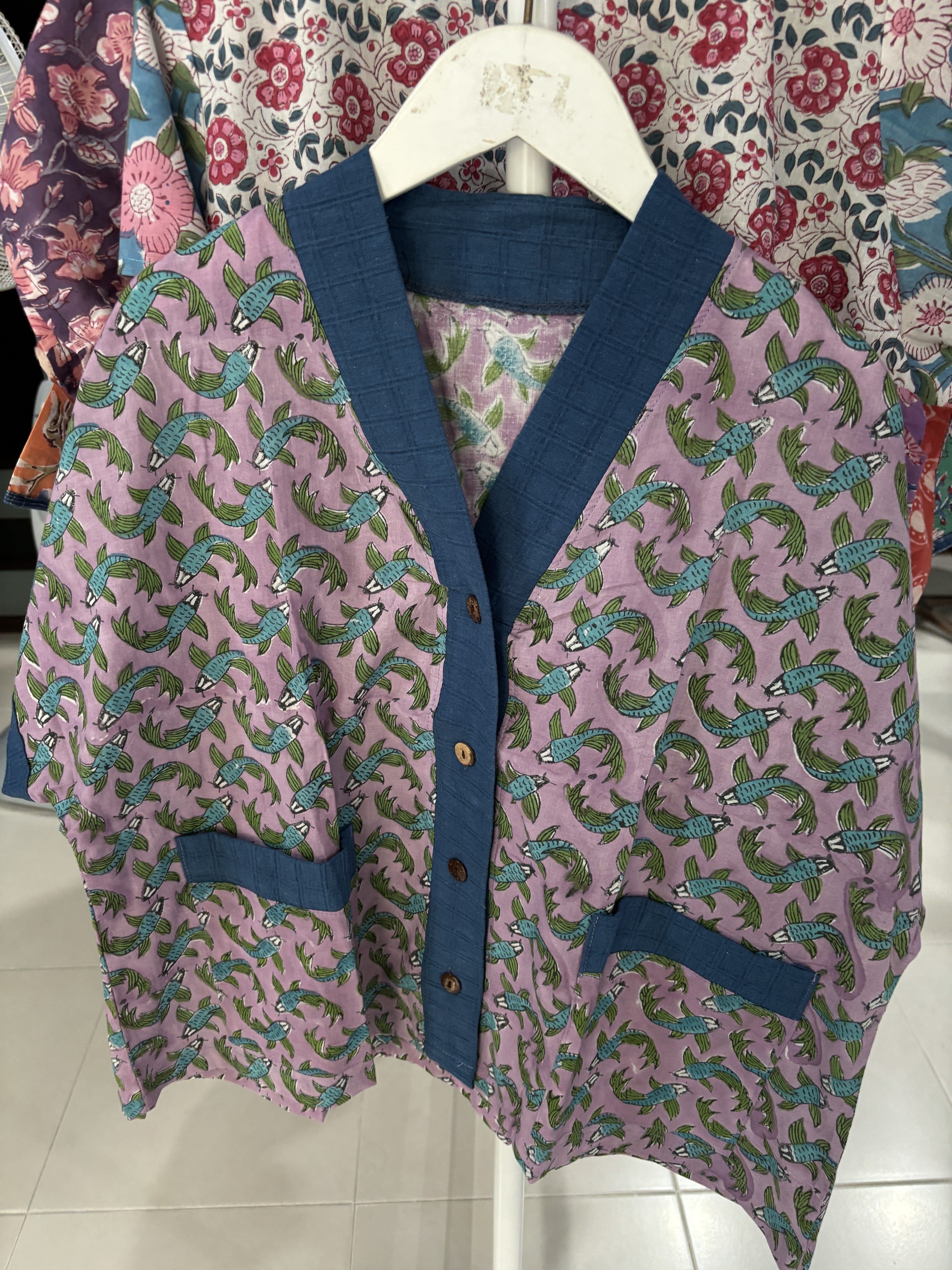 Indigo Cotton Kimono Short Sleeves