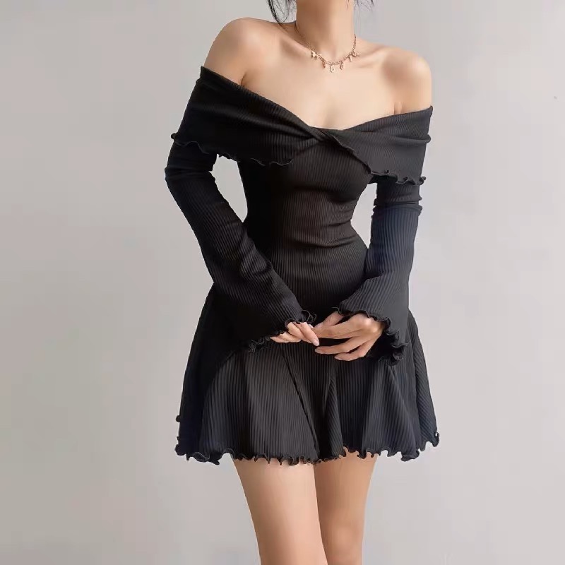 Off Shoulder Dress (Brown or Black)