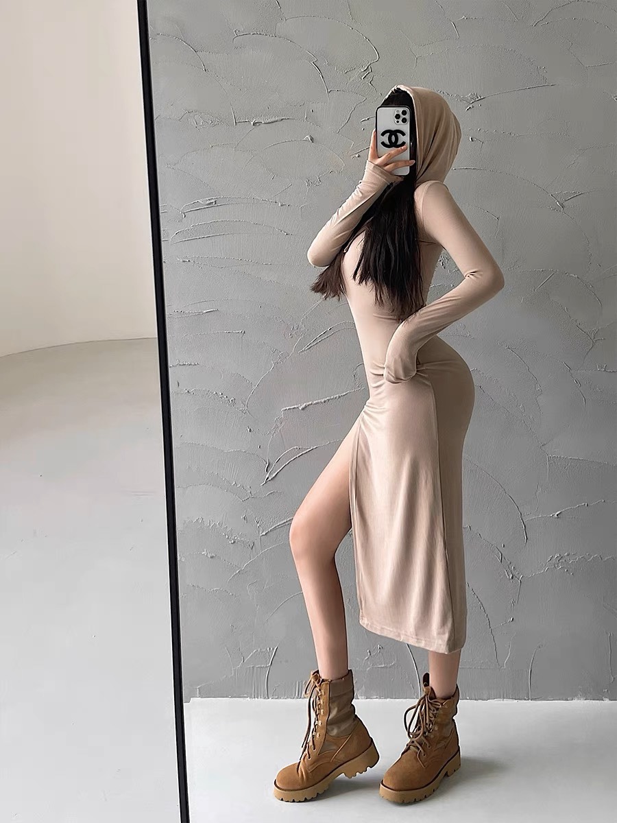 Hoodie Dress with Front Pockets