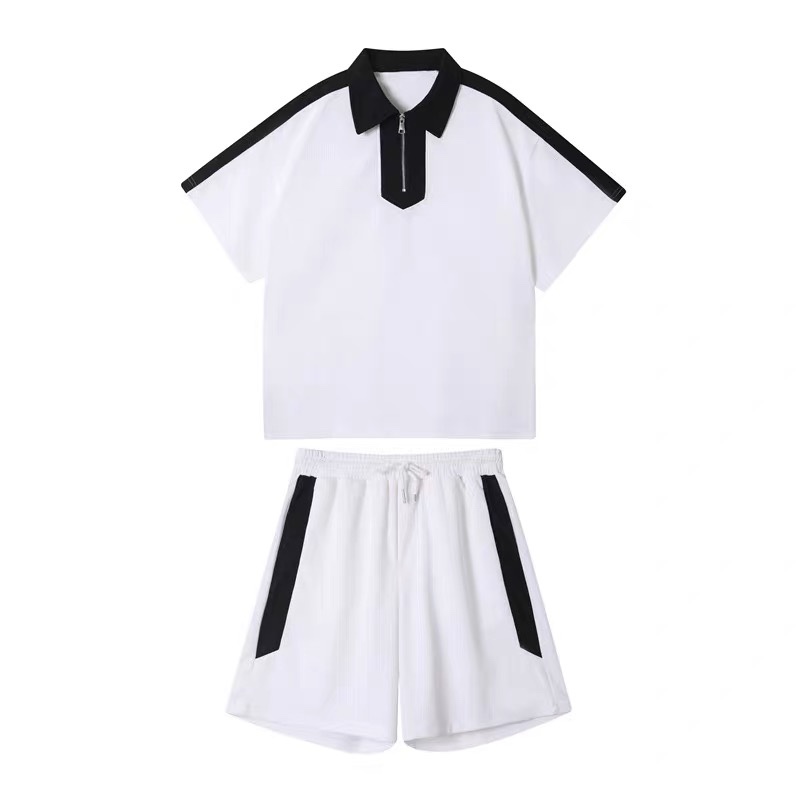 *MENS* Casual Laid Back Zip Up Polo Top & Set (2 Colours)