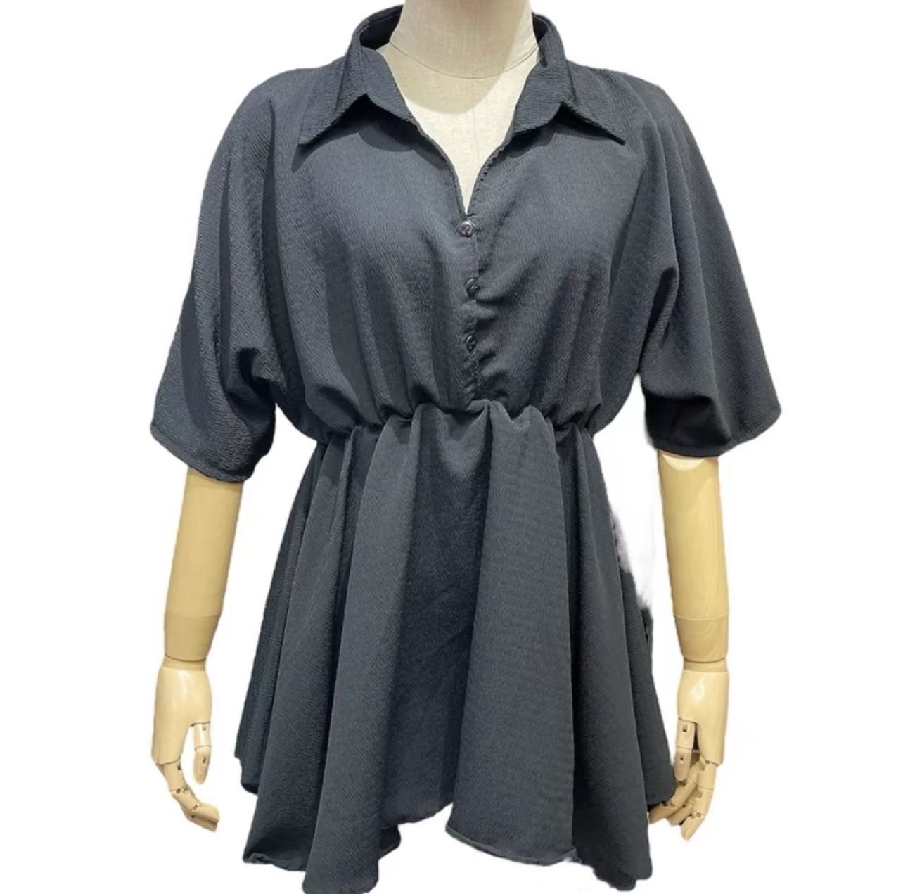 HC Basic Collar Black Cinched Top