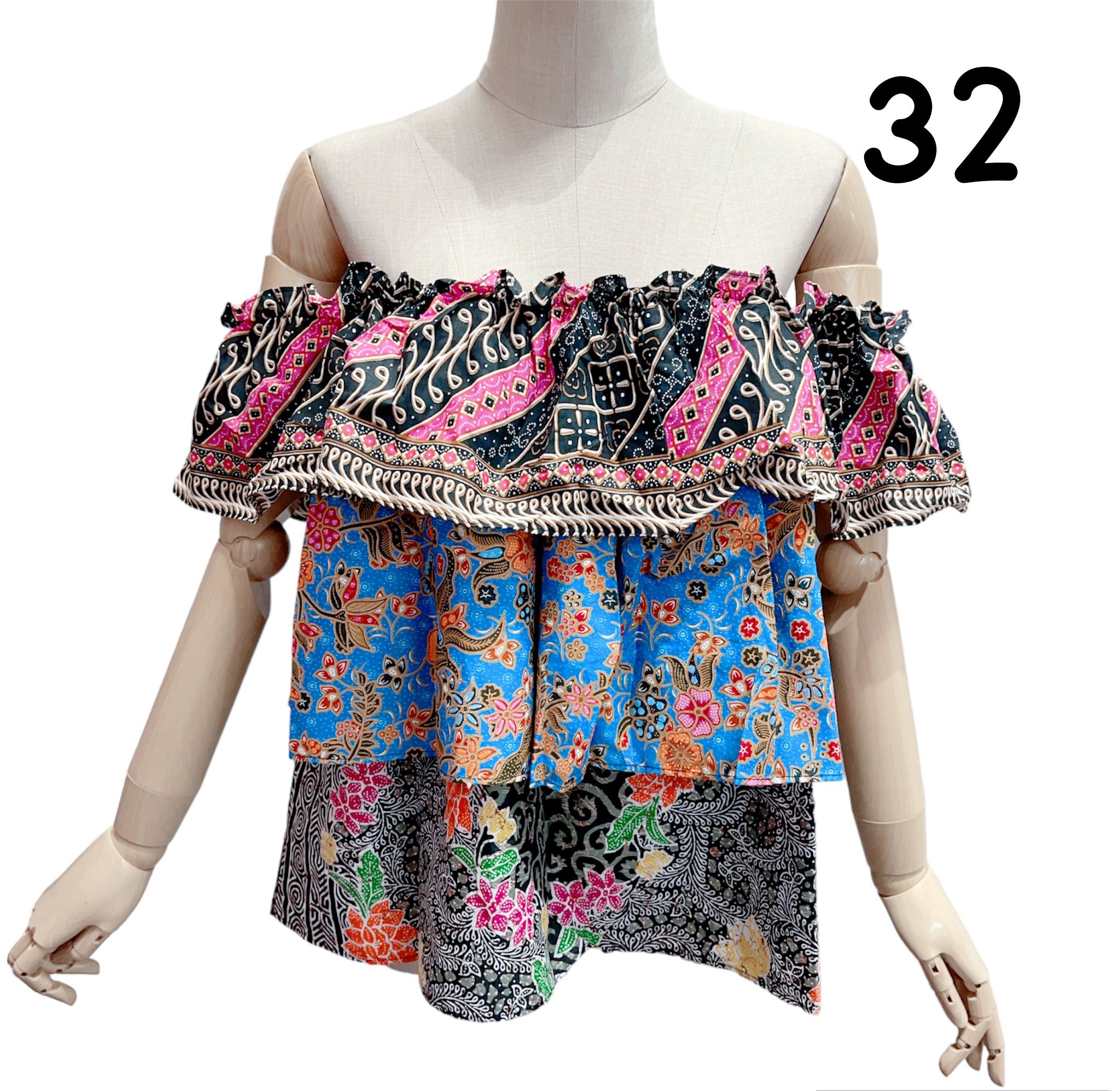 HC Batik Tube 4 Way Off Shoulder Top