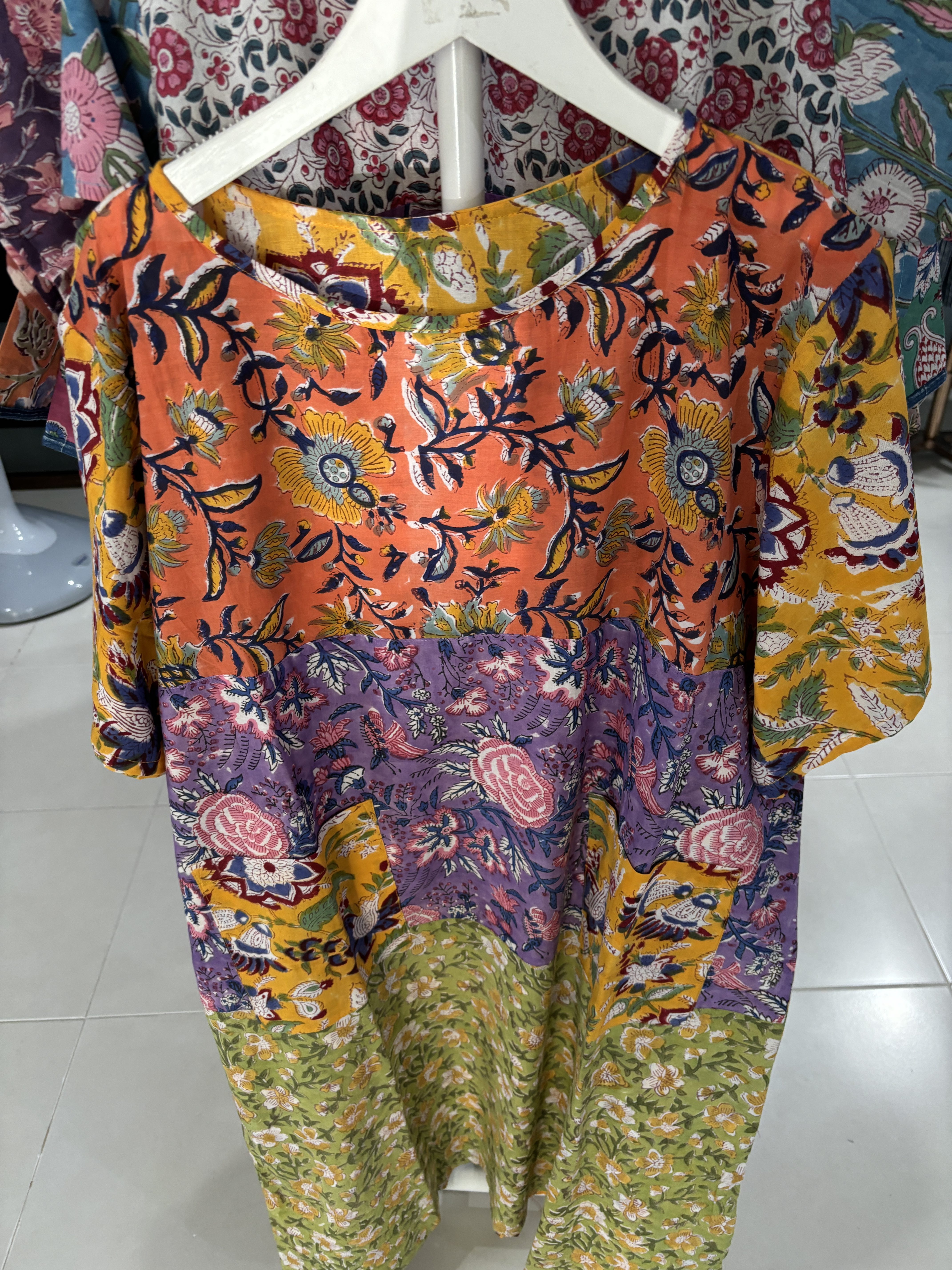 Indian Cotton Short Sleeves Dress