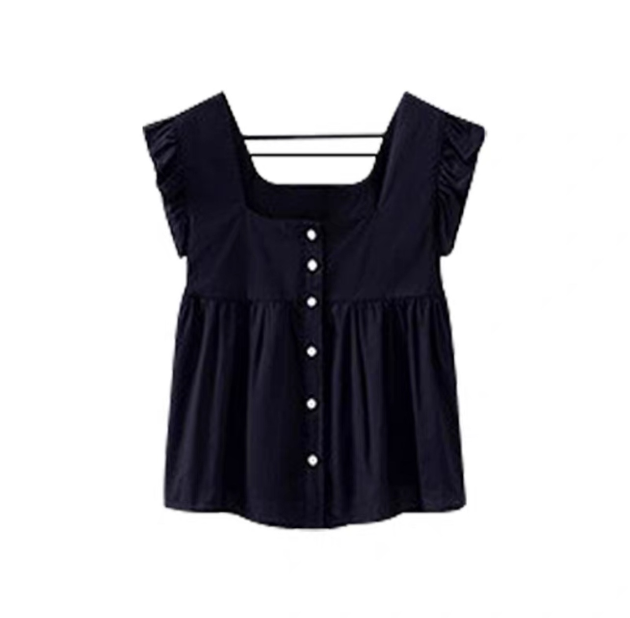 Korean Frill Sleeves Top & Silk Long Skirt