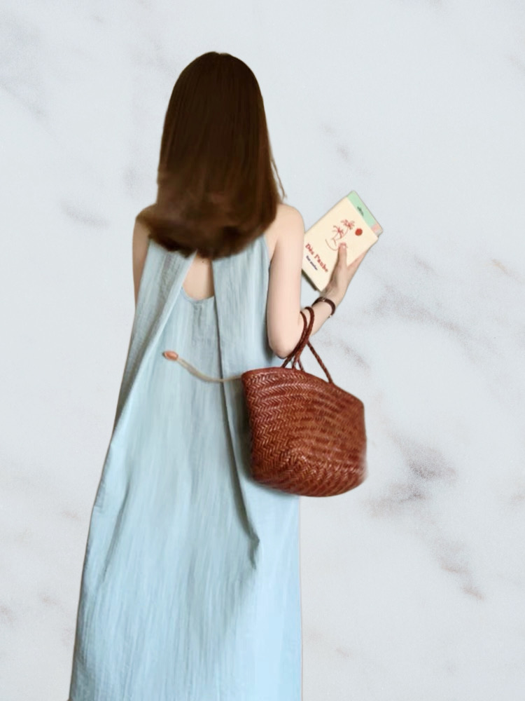 Blue Halter Summer Dress