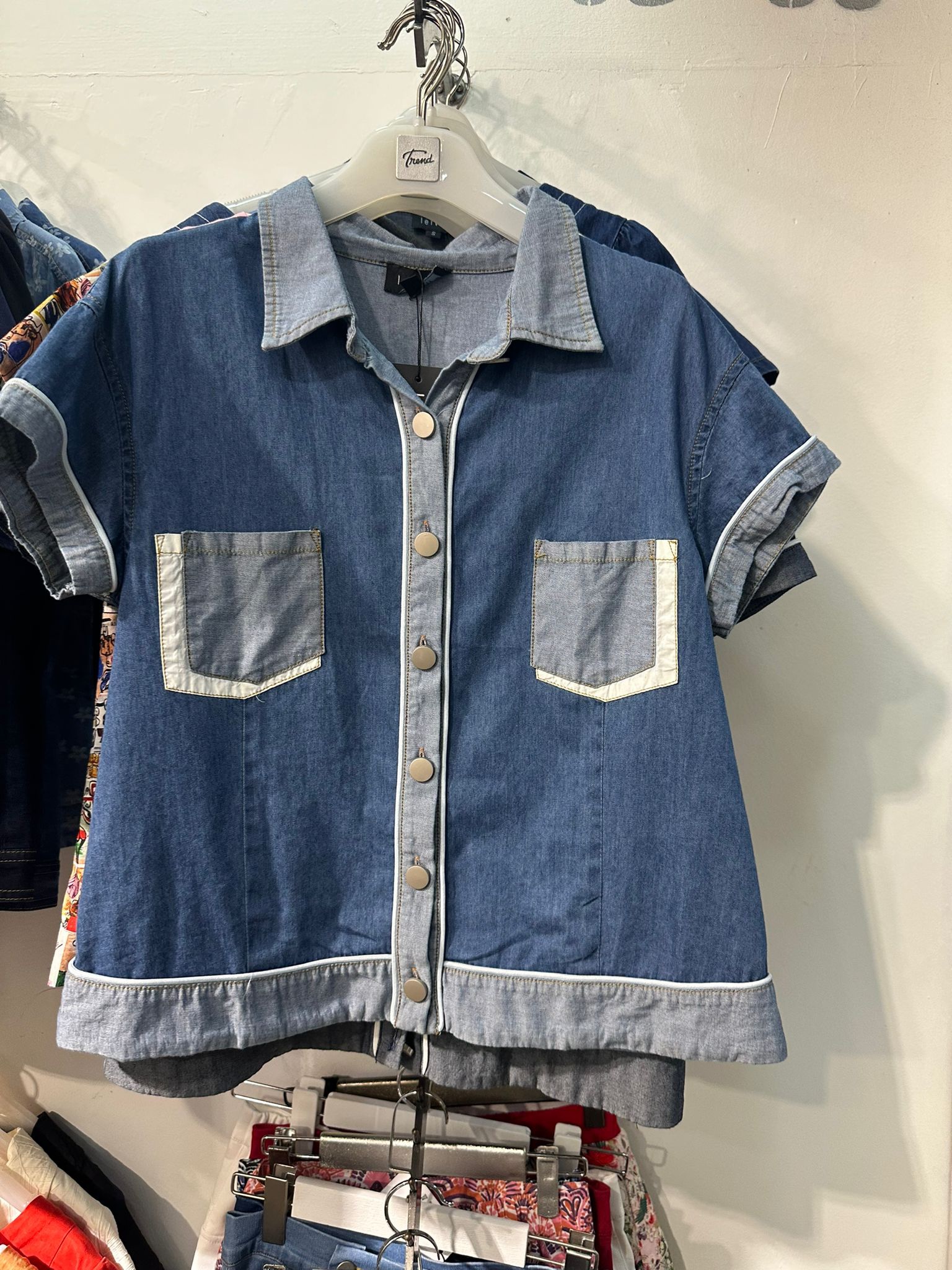 TL Denim Pockets Top