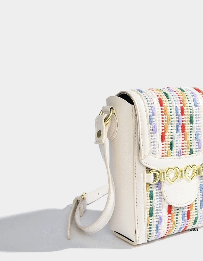 Knitted Rainbow Dots Sling Bag