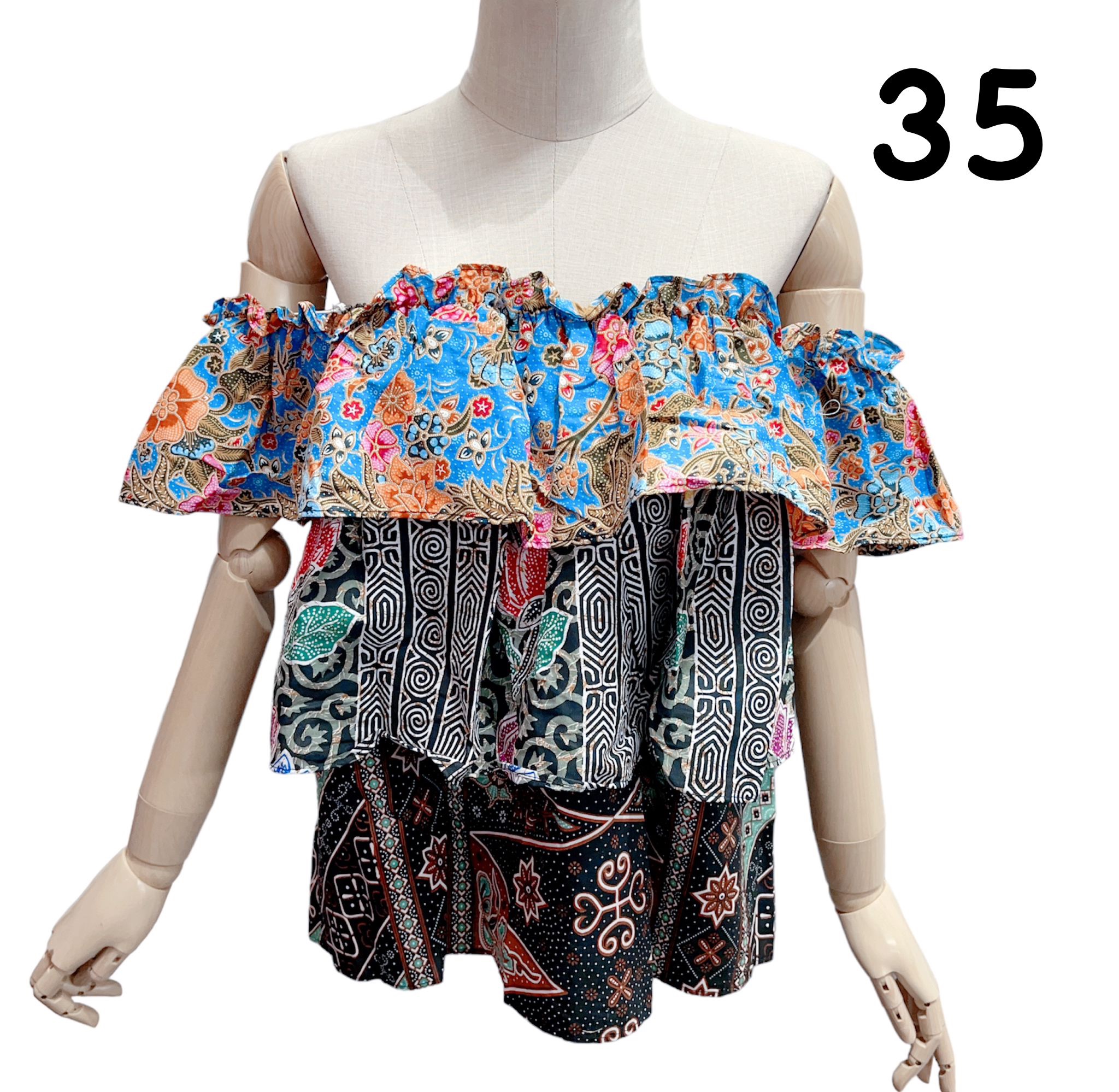 HC Batik Tube 4 Way Off Shoulder Top