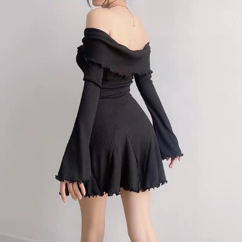 Off Shoulder Dress (Brown or Black)