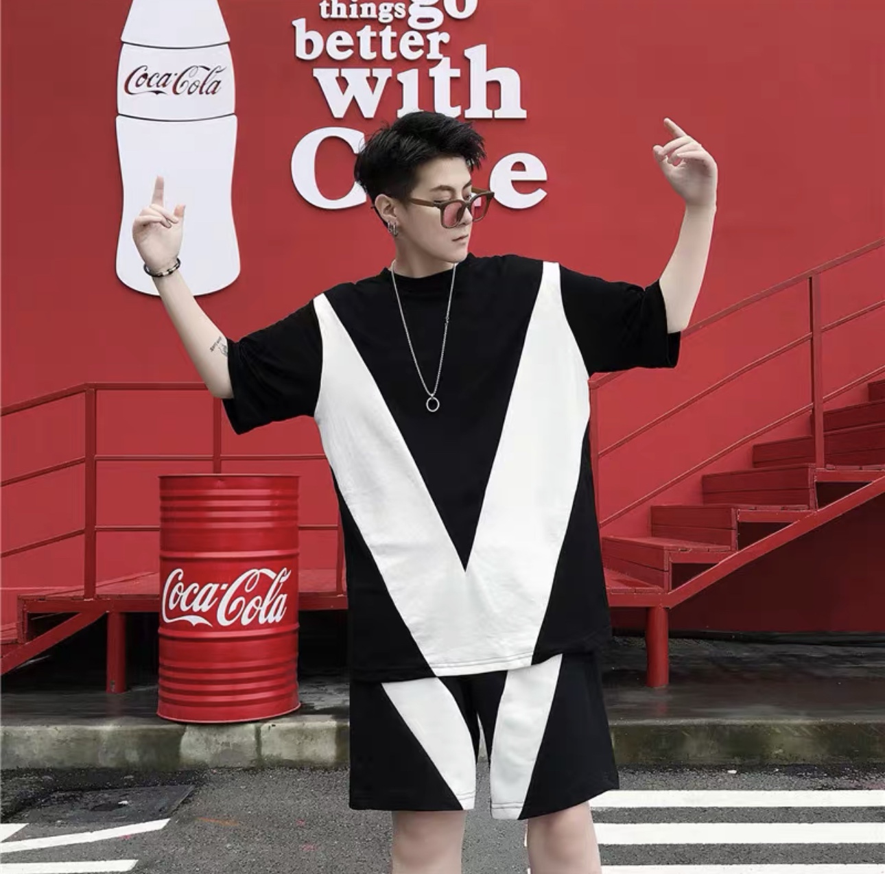 *MENS* Casual V Design Set (2 Colours)