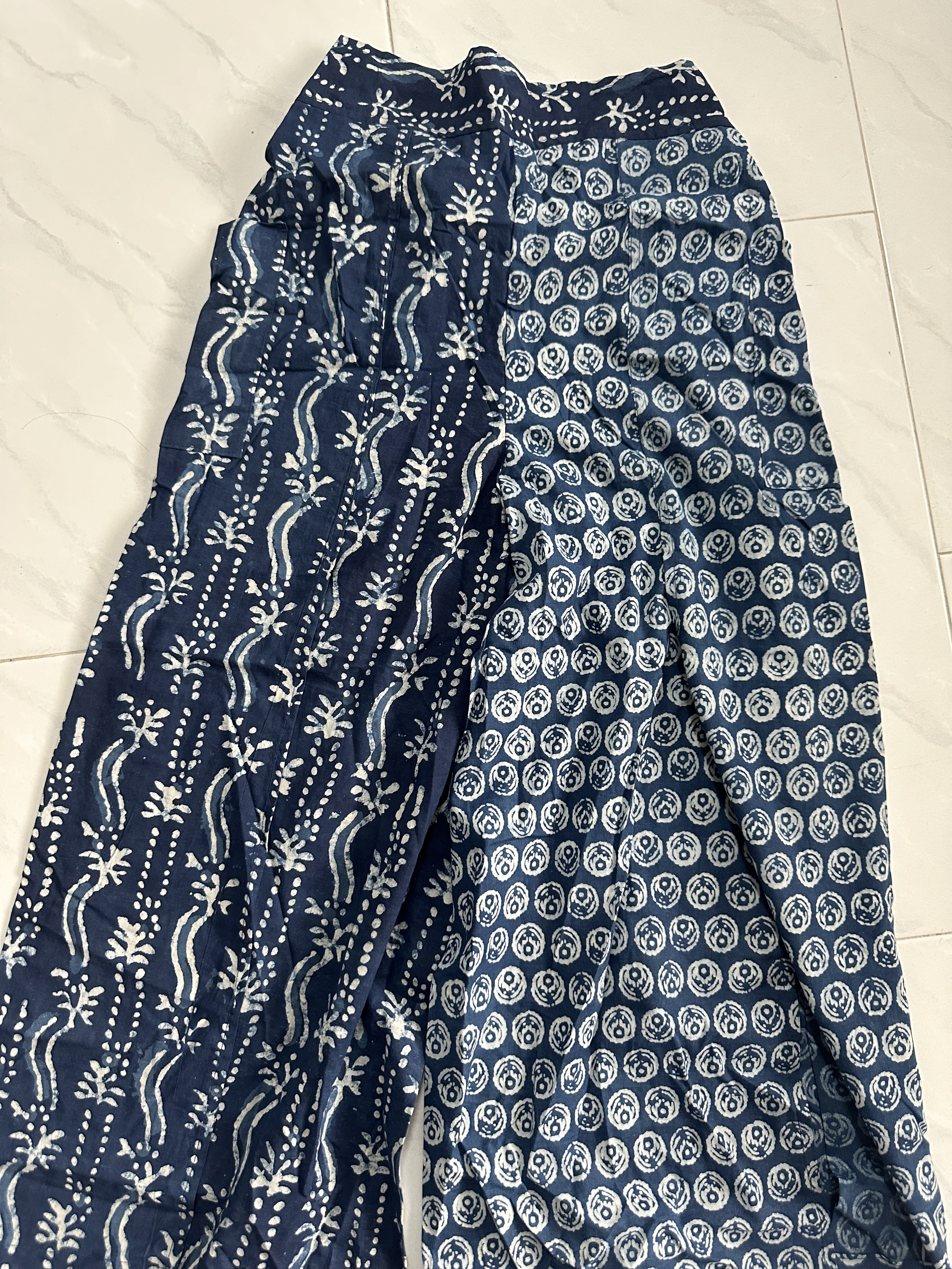 Indigo Tie-Back Ribbon Pants