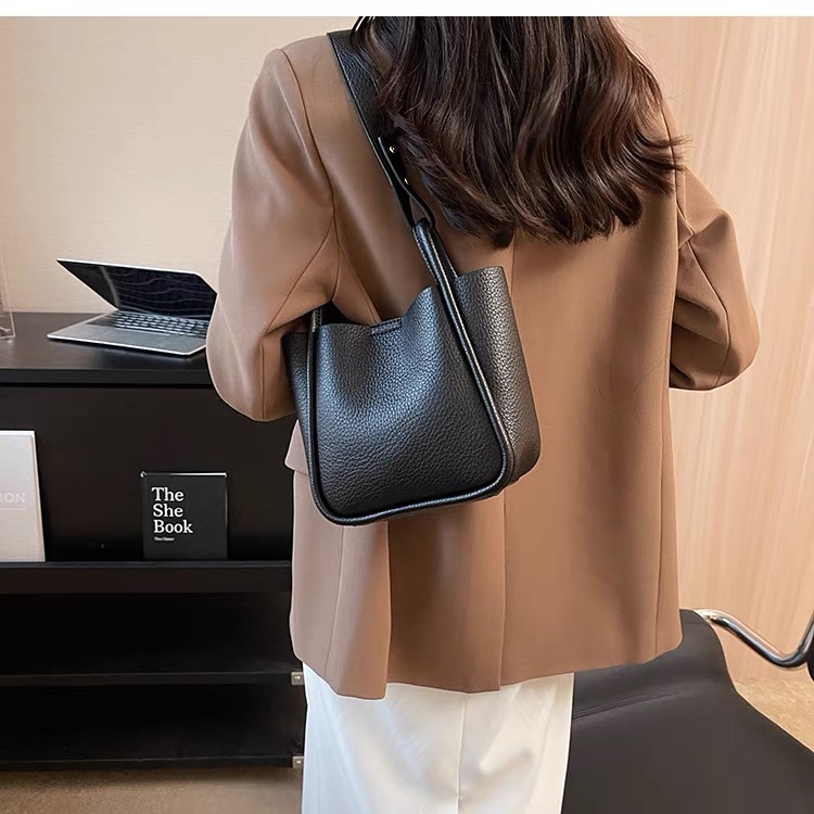 Faux Leather Bag + Pouch