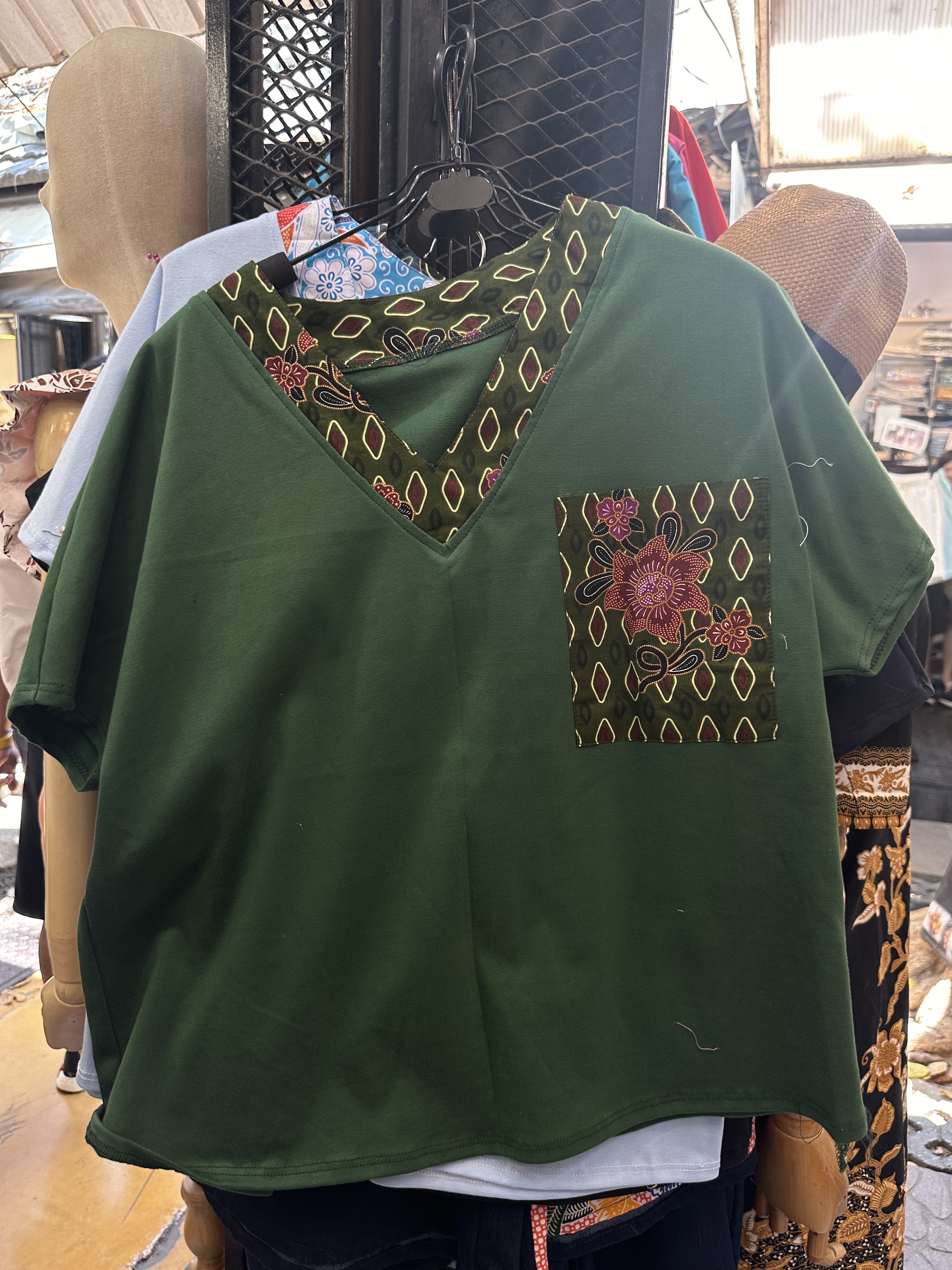 Si Batik Casual V Neck Top (4 Colours)