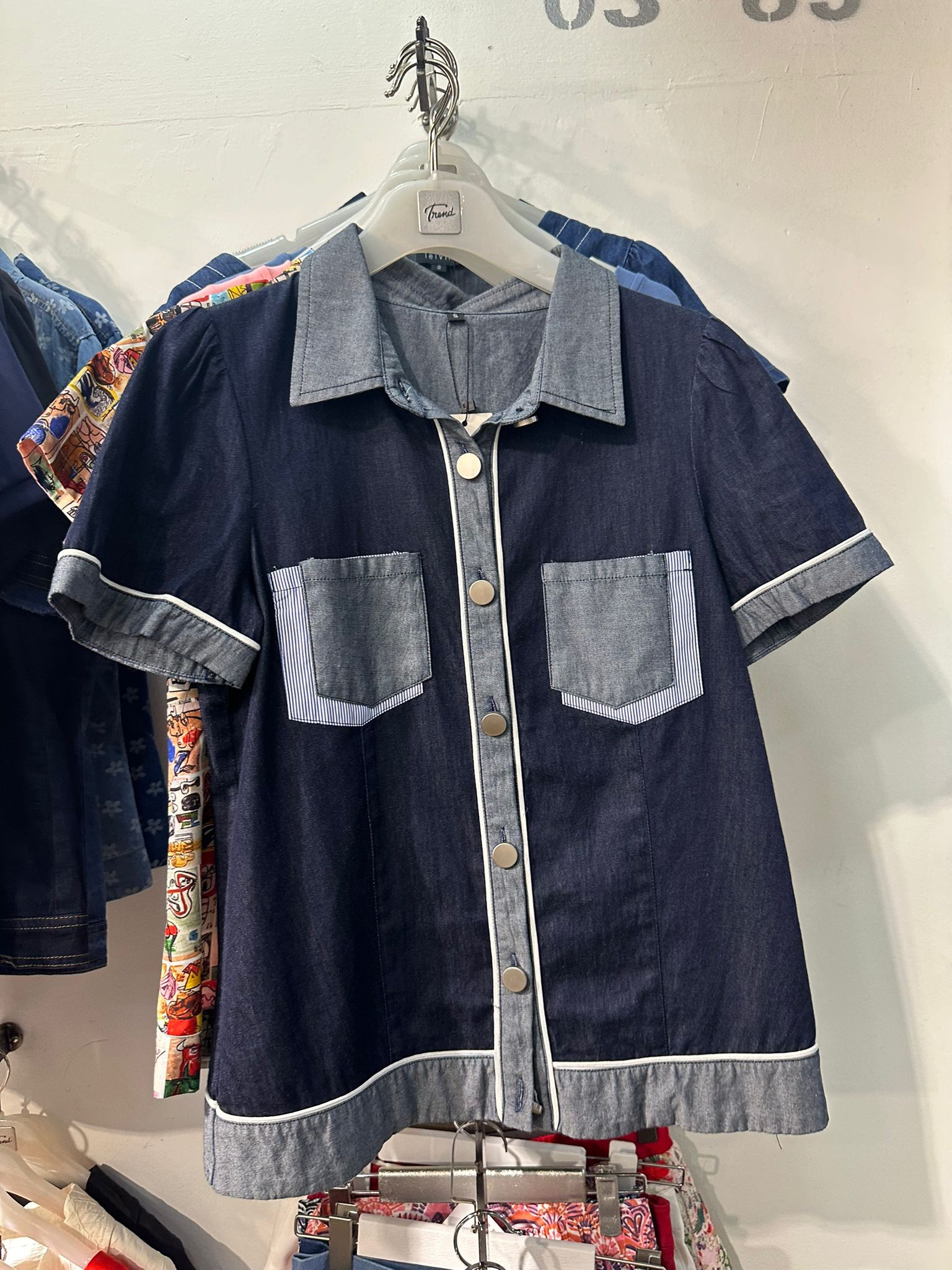 TL Denim Pockets Top