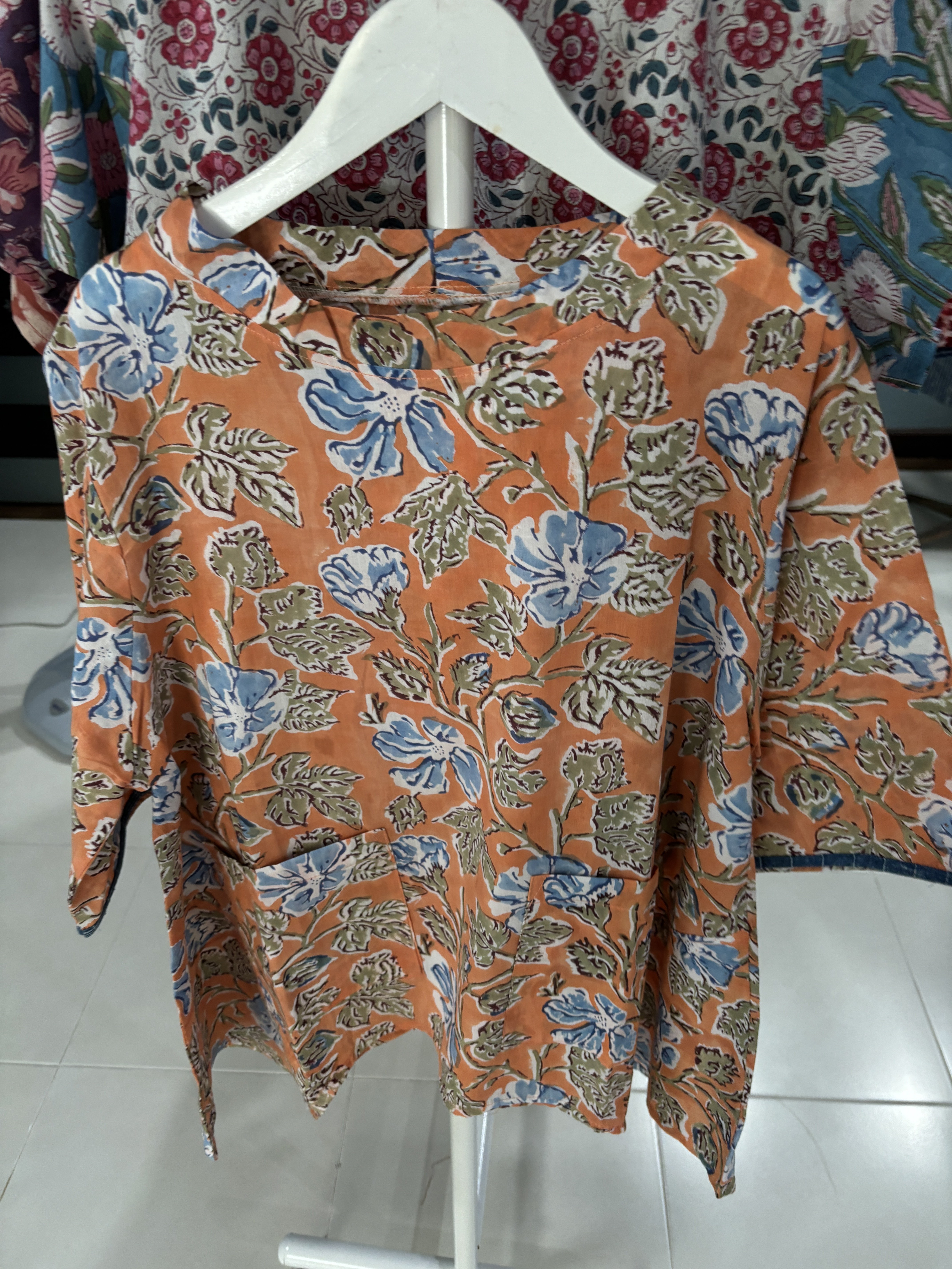 Indian Cotton Round Neck Quarter Sleeves