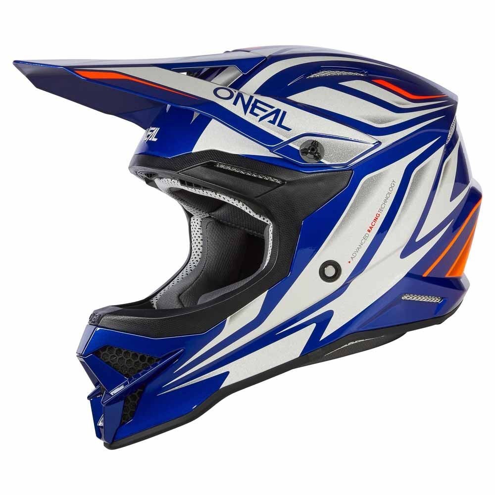 Oneal 24 3Series V23 Moto Helmet - Vertical Blue/White