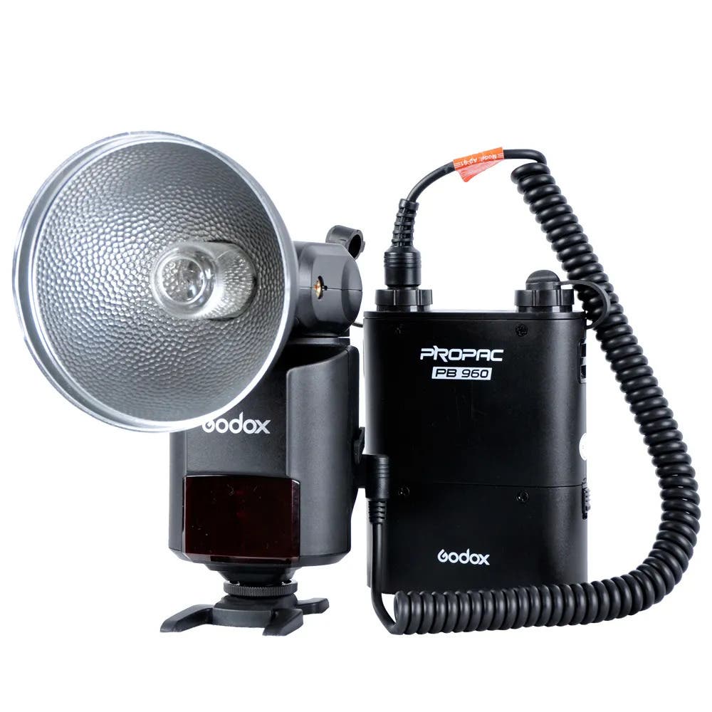 Godox AD360II-N TTL HSS Nikon Flash With PB960 Battery (Black)