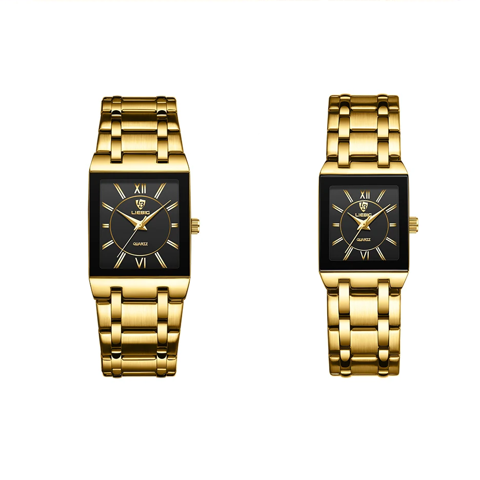 Men Women Classic Square Business Quartz Watch 