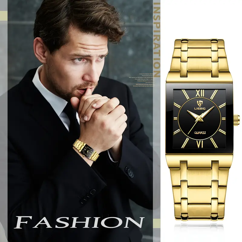 Men Women Classic Square Business Quartz Watch 