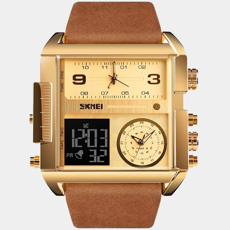 Men's Triple Display Quartz Watch