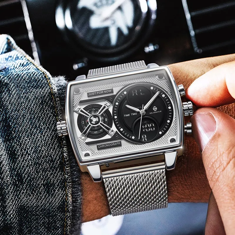 GH813 Men's Multifunctional Square Watch 47 mm