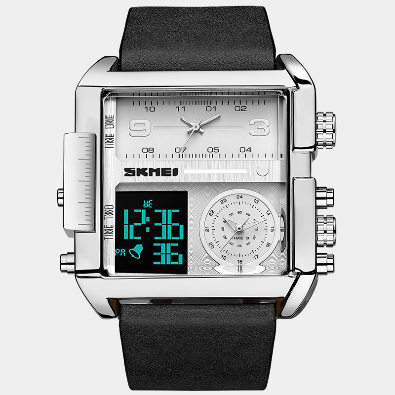 Men's Triple Display Quartz Watch