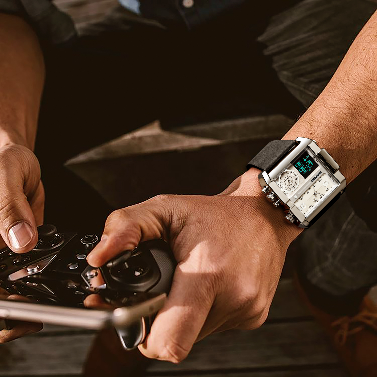 Men's Triple Display Quartz Watch