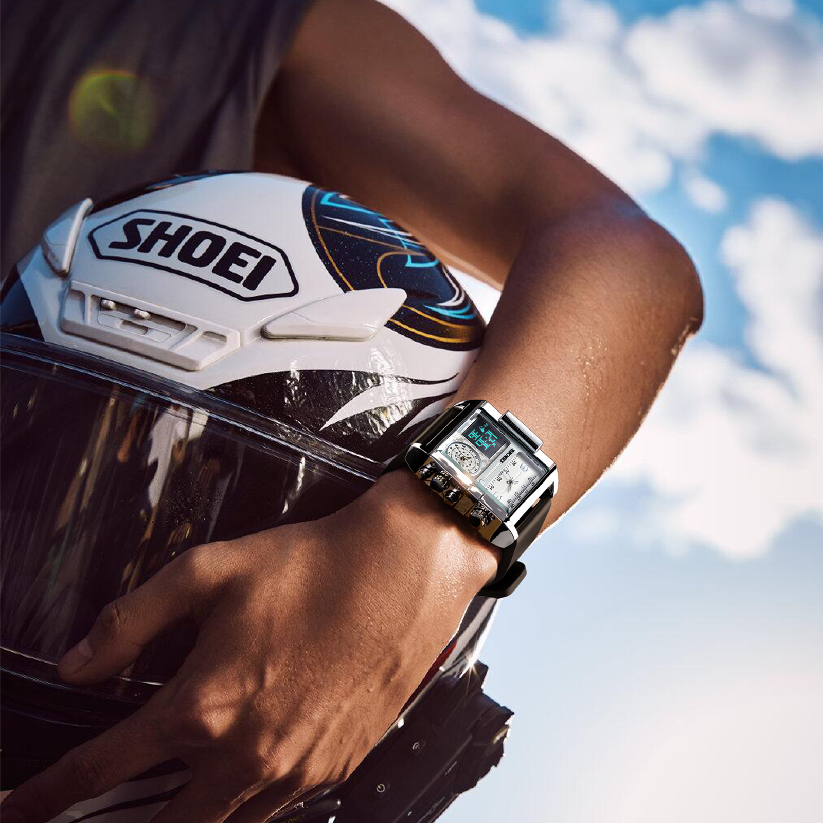 Men's Triple Display Quartz Watch