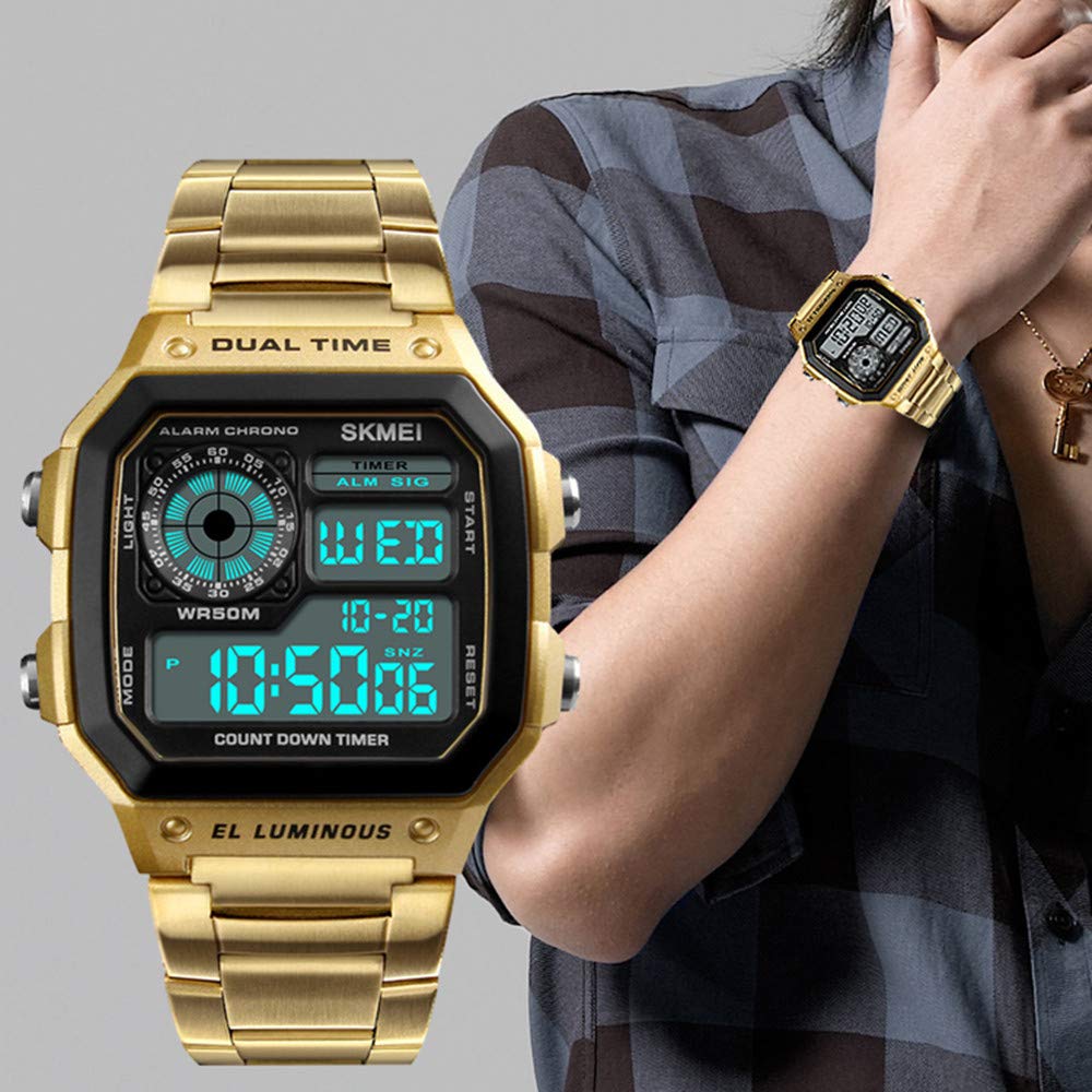 Top Brand Wholesale Stainless Steel Men Luxury Fashion Digital Watch