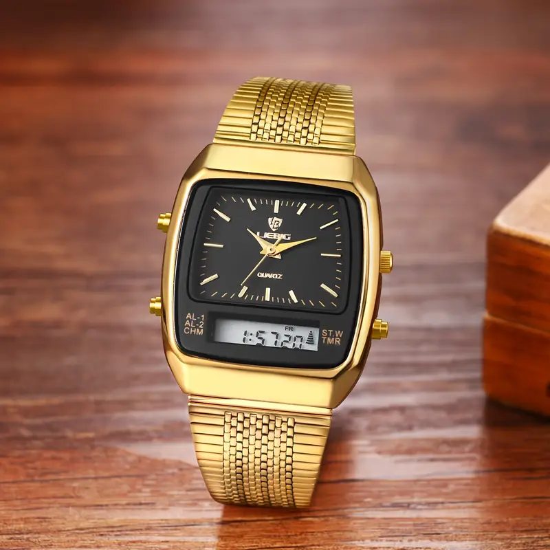 Men's Fashion Tonneau Pointer Digital Watch 