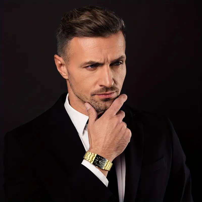 Men Women Classic Square Business Quartz Watch 