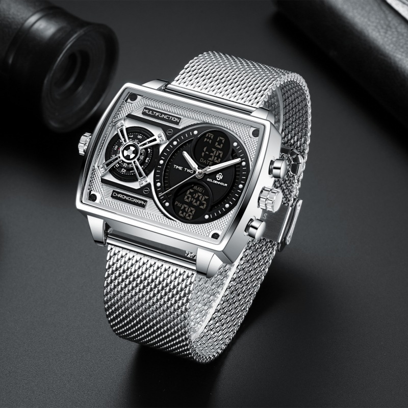 Ark II Starship Concept Trendy Multi-functional Square Large Dial Watch