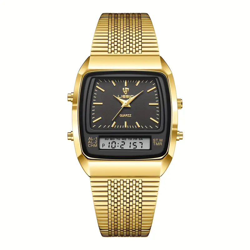 Men's Fashion Tonneau Pointer Digital Watch 