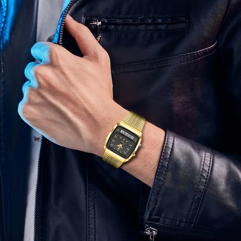 Men's Fashion Tonneau Pointer Digital Watch 