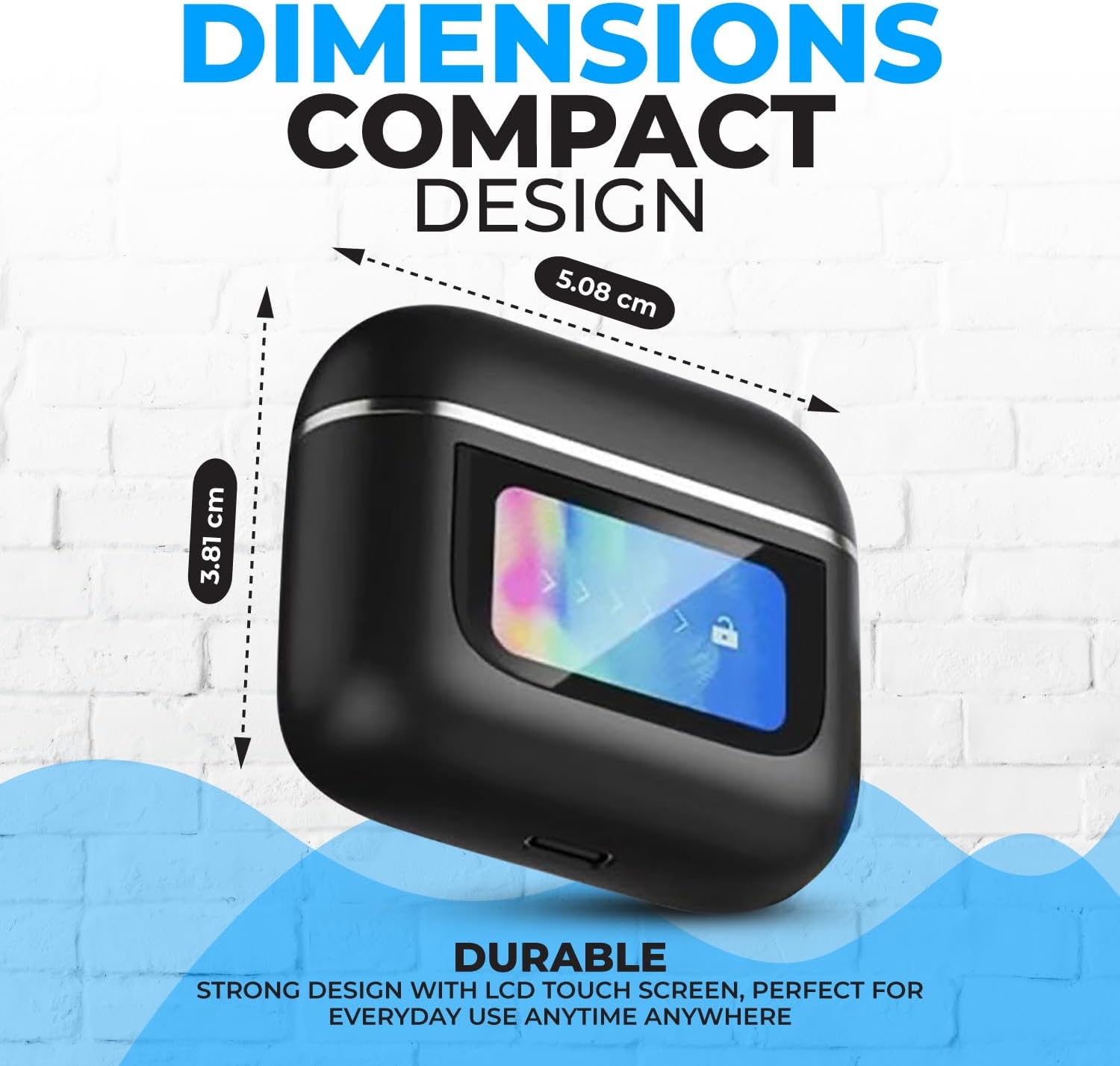 V8 Wireless Earbuds with LCD Touch Screen