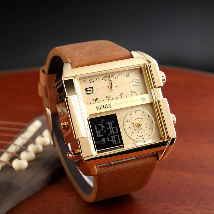 Men's Triple Display Quartz Watch