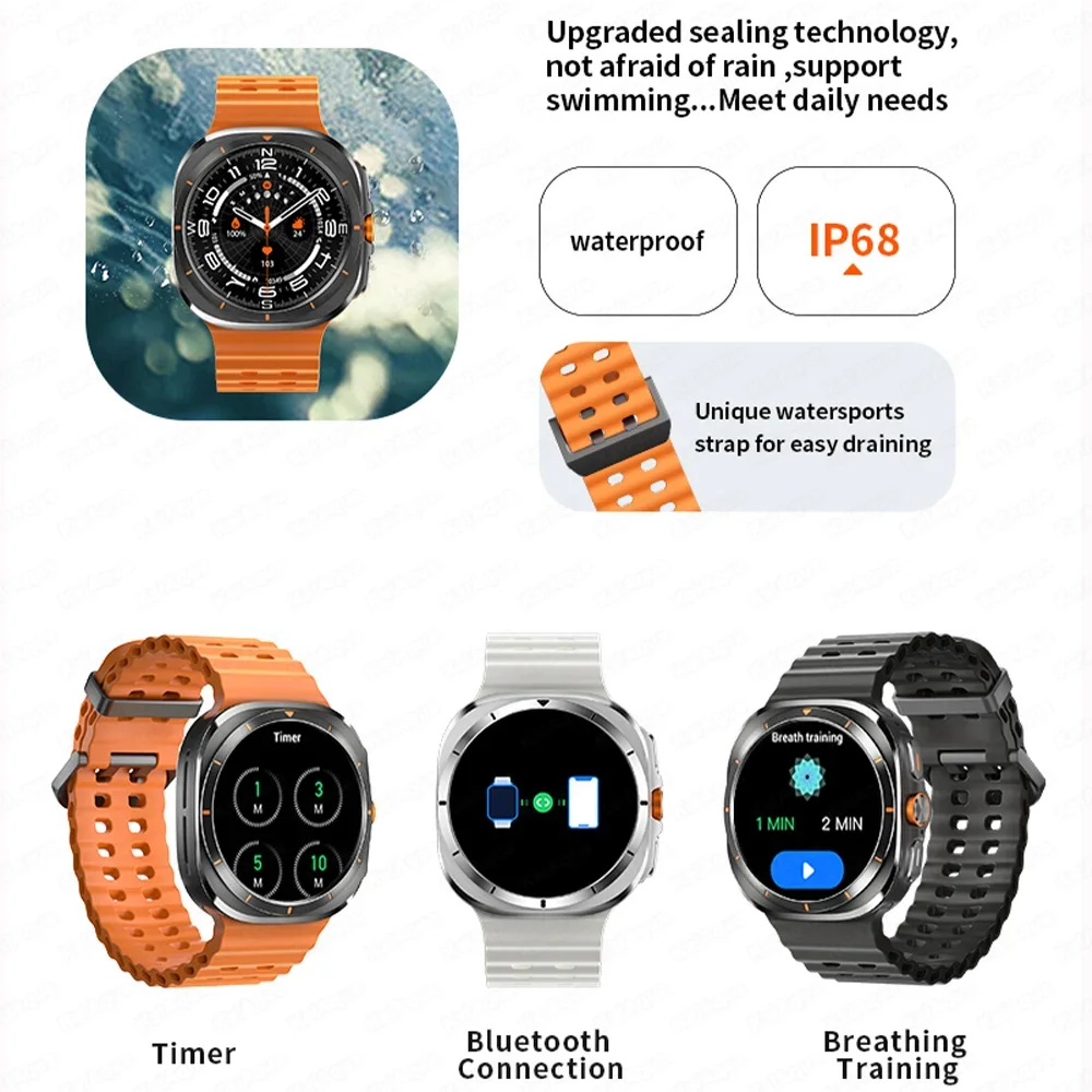New 47mm Smart Watch [1.46'' AMOLED Screen, IP68 Waterproof]