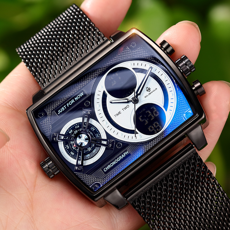 GH813 Men's Multifunctional Square Watch 47 mm