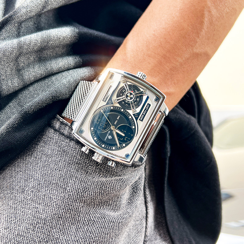 GH813 Men's Multifunctional Square Watch 47 mm