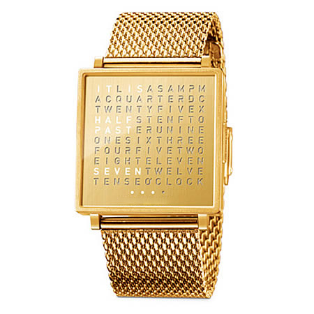 Creative LED letter display square steel strap watch