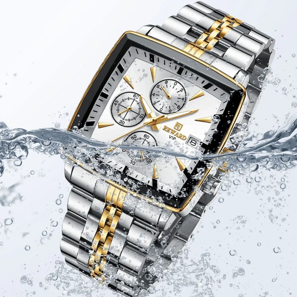 Rectangle Men's Watches Quartz Wristwatches Luxury Business Watch