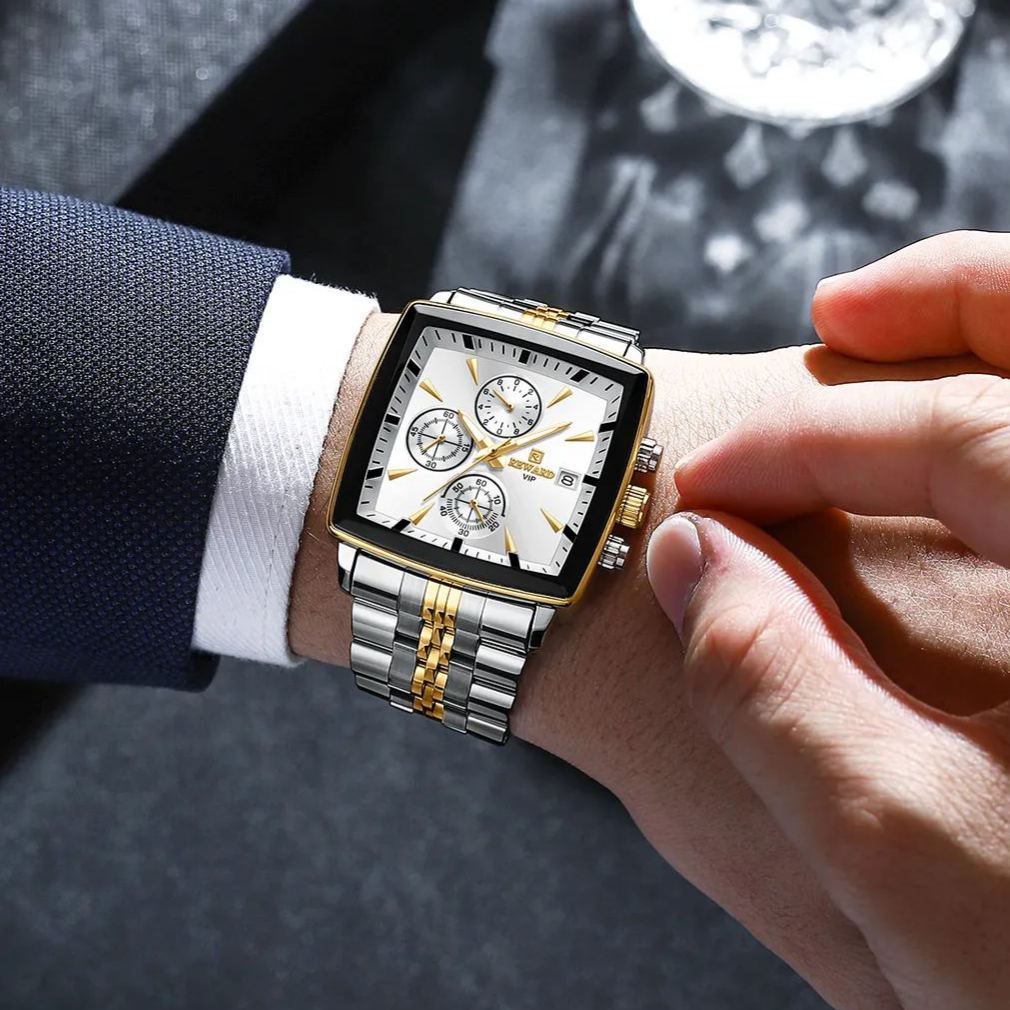 Rectangle Men's Watches Quartz Wristwatches Luxury Business Watch