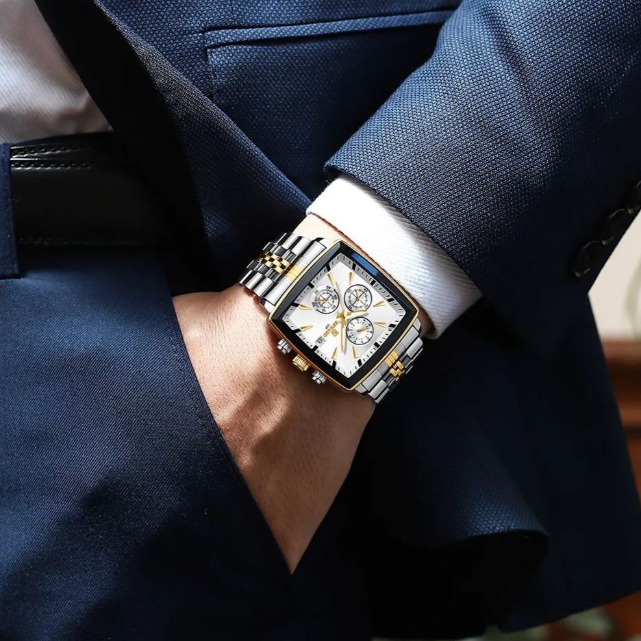 Rectangle Men's Watches Quartz Wristwatches Luxury Business Watch