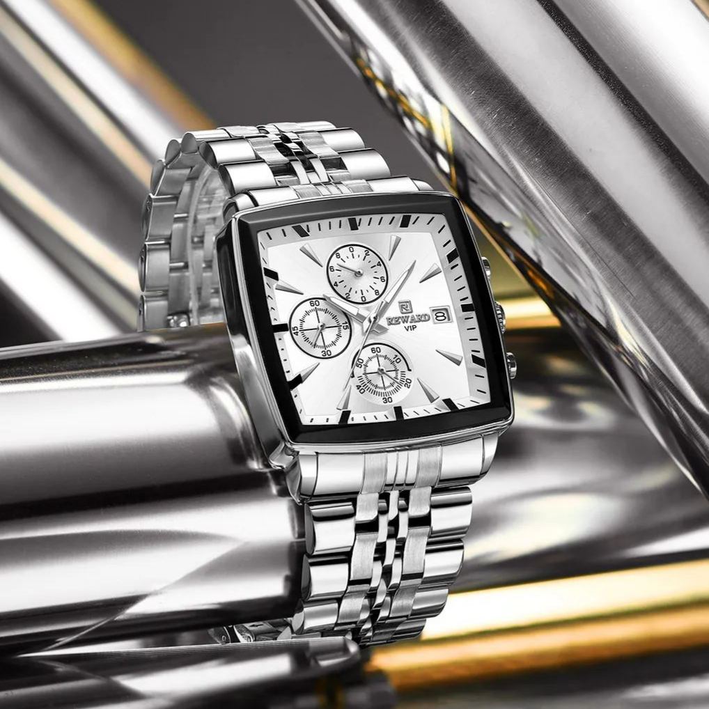 Rectangle Men's Watches Quartz Wristwatches Luxury Business Watch