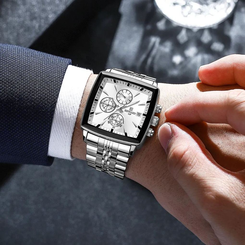 Rectangle Men's Watches Quartz Wristwatches Luxury Business Watch