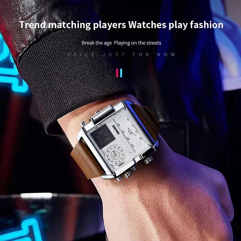 Men's Triple Display Quartz Watch