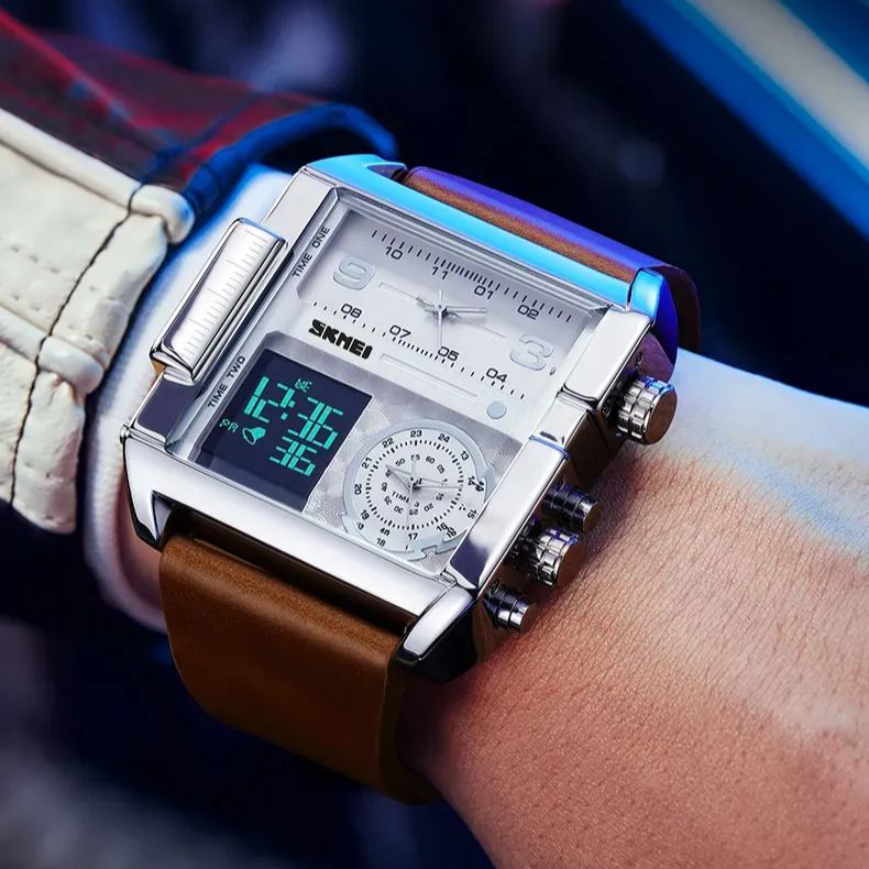 Men's Triple Display Quartz Watch