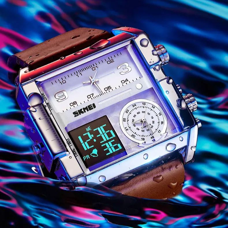 Men's Triple Display Quartz Watch