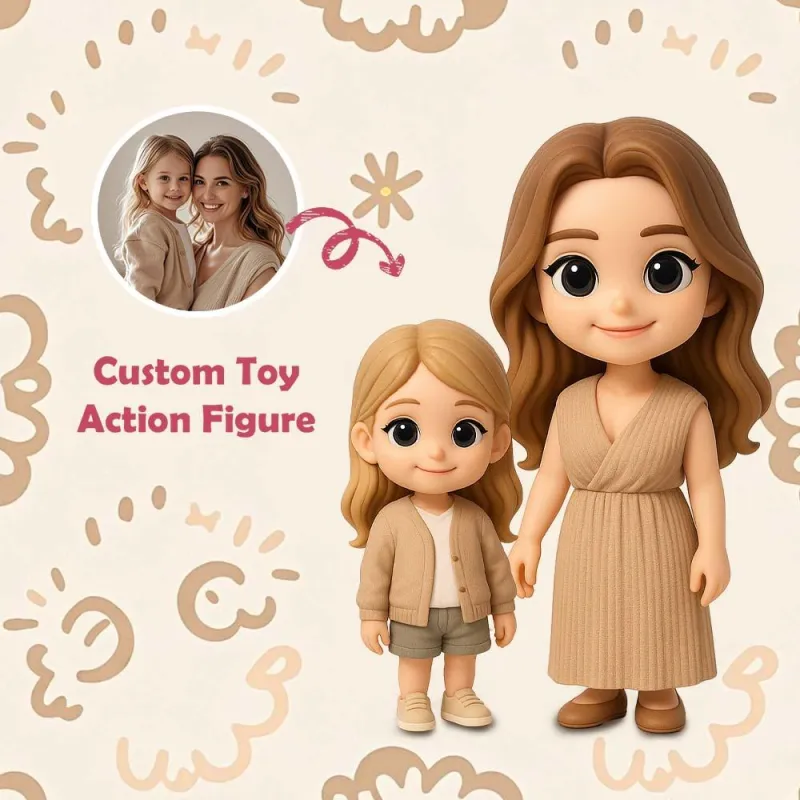 Custom Action Toy From Your Photo Personalized Toy Figure Custom 3D Action Figure Gifts For Mom